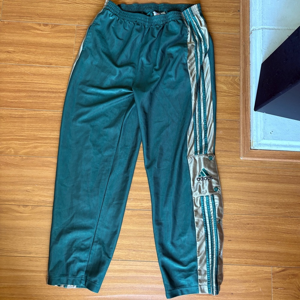 Adidas Teal Joggers with Gold Accents